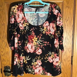 Soft knit floral fabric